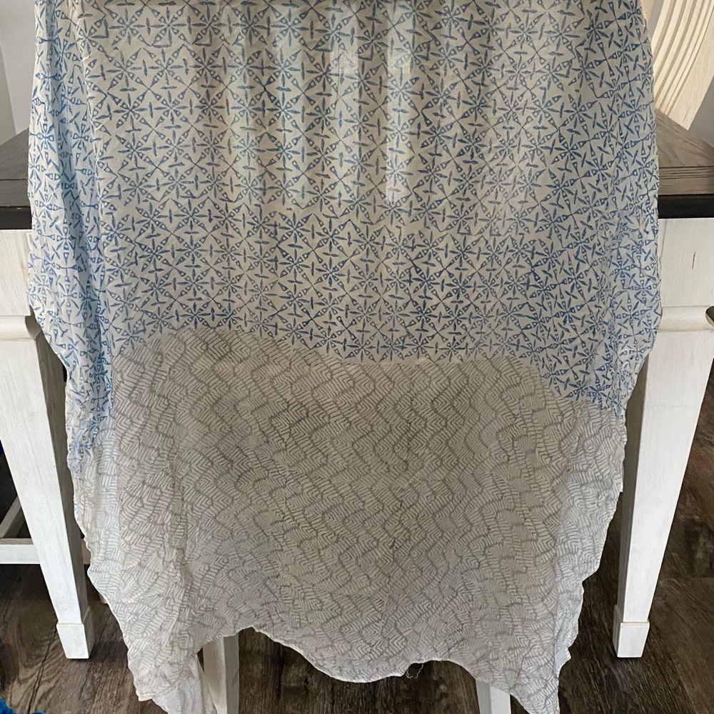 Blue/grey geometric kimono